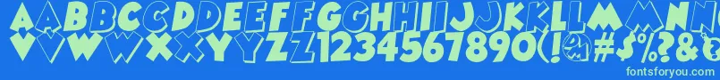 DangerMouse Font – Green Fonts on Blue Background