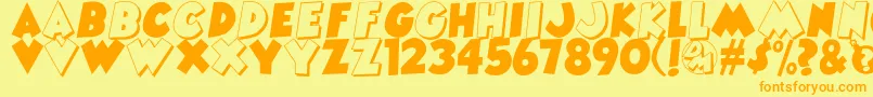 DangerMouse Font – Orange Fonts on Yellow Background