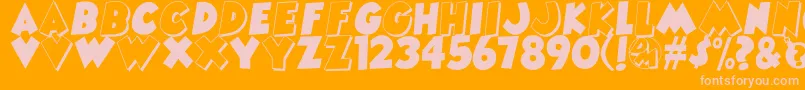 DangerMouse Font – Pink Fonts on Orange Background