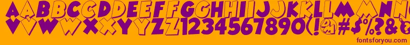 DangerMouse Font – Purple Fonts on Orange Background