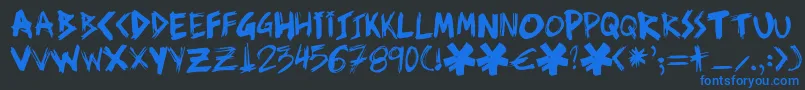 Ziperhead Font – Blue Fonts on Black Background