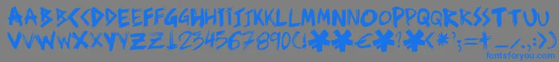 Ziperhead-Schriftart – Blaue Schriften auf grauem Hintergrund