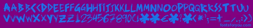 Ziperhead Font – Blue Fonts on Purple Background