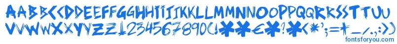 Ziperhead Font – Blue Fonts on White Background