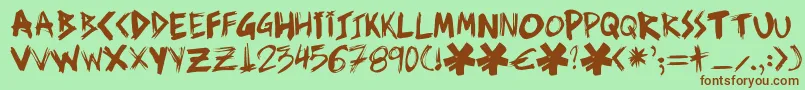 Ziperhead Font – Brown Fonts on Green Background