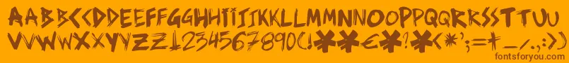 Ziperhead Font – Brown Fonts on Orange Background