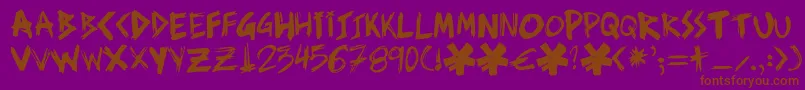 Ziperhead Font – Brown Fonts on Purple Background