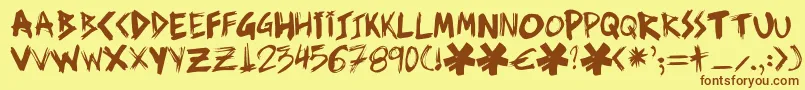 Ziperhead Font – Brown Fonts on Yellow Background