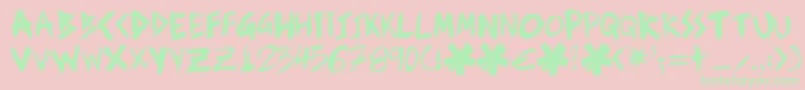 Ziperhead Font – Green Fonts on Pink Background