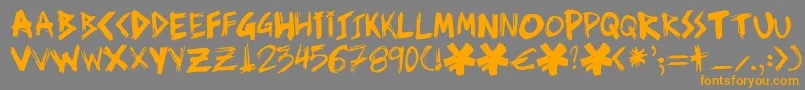 Ziperhead Font – Orange Fonts on Gray Background