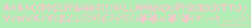 Ziperhead Font – Pink Fonts on Green Background