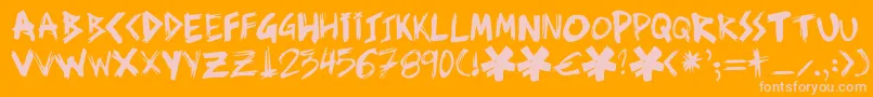 Ziperhead Font – Pink Fonts on Orange Background