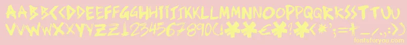 Ziperhead Font – Yellow Fonts on Pink Background