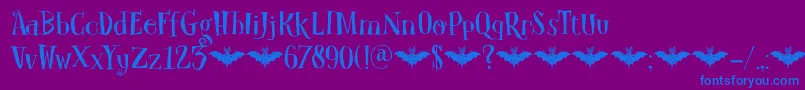 フォントDkCarpeNoctem – 紫色の背景に青い文字