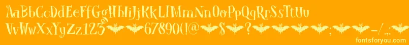 DkCarpeNoctem Font – Yellow Fonts on Orange Background