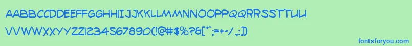 98bottlescond Font – Blue Fonts on Green Background