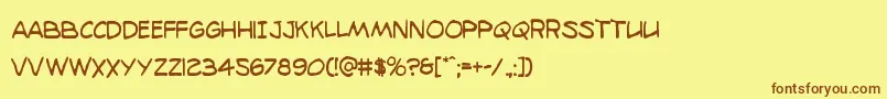 98bottlescond Font – Brown Fonts on Yellow Background