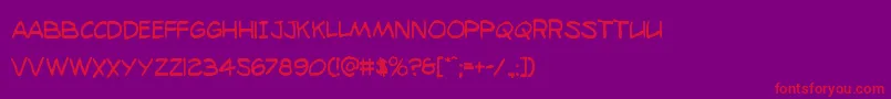 98bottlescond Font – Red Fonts on Purple Background