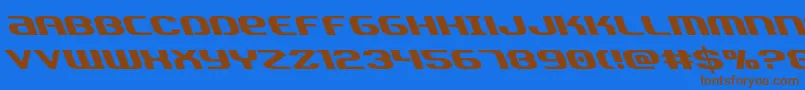 Teamamericaleft Font – Brown Fonts on Blue Background