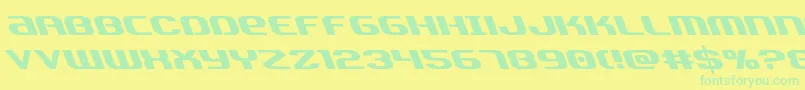Teamamericaleft Font – Green Fonts on Yellow Background