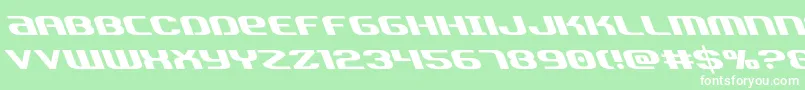 フォントTeamamericaleft – 緑の背景に白い文字