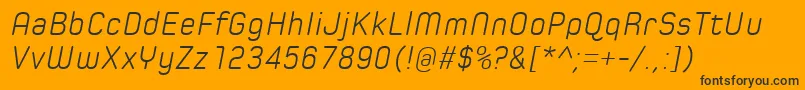 SpoonLightItalic Font – Black Fonts on Orange Background