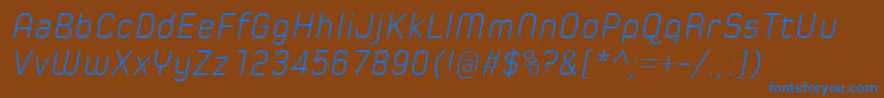 SpoonLightItalic Font – Blue Fonts on Brown Background