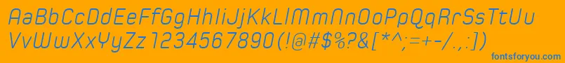 SpoonLightItalic Font – Blue Fonts on Orange Background