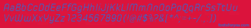 フォントSpoonLightItalic – 赤い背景に青い文字