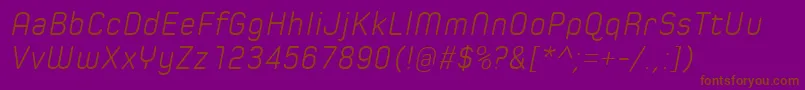 SpoonLightItalic Font – Brown Fonts on Purple Background