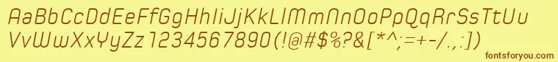 SpoonLightItalic Font – Brown Fonts on Yellow Background