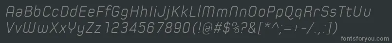 SpoonLightItalic Font – Gray Fonts on Black Background