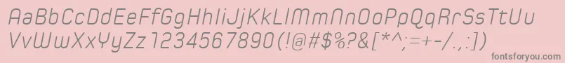 SpoonLightItalic Font – Gray Fonts on Pink Background