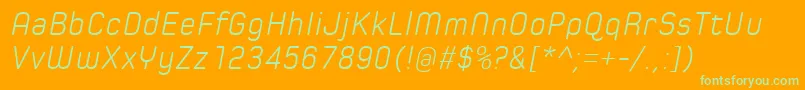 SpoonLightItalic Font – Green Fonts on Orange Background