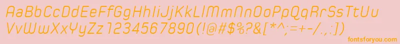 SpoonLightItalic Font – Orange Fonts on Pink Background