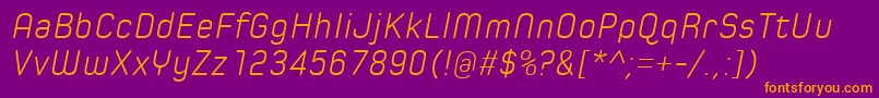 SpoonLightItalic Font – Orange Fonts on Purple Background