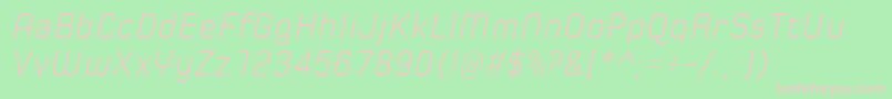 SpoonLightItalic-Schriftart – Rosa Schriften auf grünem Hintergrund