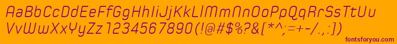 SpoonLightItalic Font – Purple Fonts on Orange Background