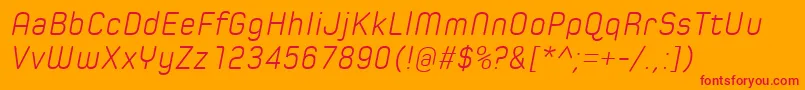 フォントSpoonLightItalic – オレンジの背景に赤い文字