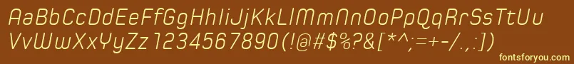 SpoonLightItalic Font – Yellow Fonts on Brown Background
