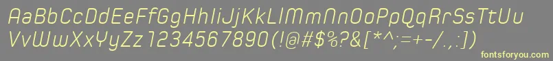 SpoonLightItalic Font – Yellow Fonts on Gray Background