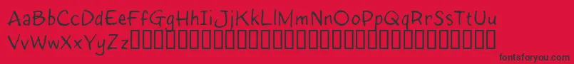 フォントInkyRT – 赤い背景に黒い文字