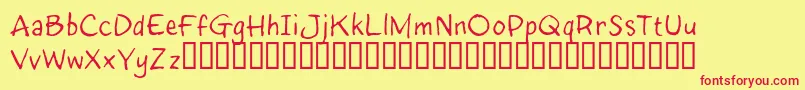 InkyRT Font – Red Fonts on Yellow Background