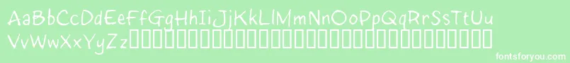 フォントInkyRT – 緑の背景に白い文字