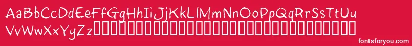 フォントInkyRT – 赤い背景に白い文字