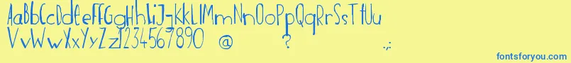 Incognita Font – Blue Fonts on Yellow Background