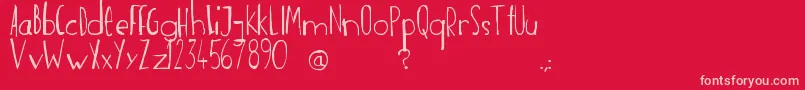 Incognita Font – Pink Fonts on Red Background