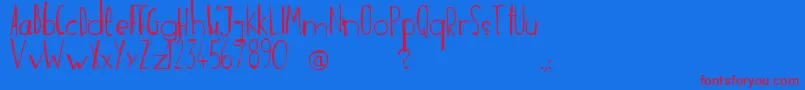 Incognita Font – Red Fonts on Blue Background