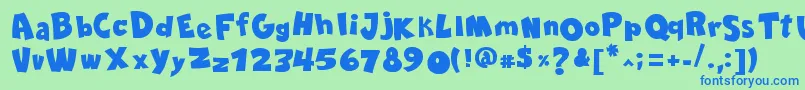 ComicaBdBold Font – Blue Fonts on Green Background