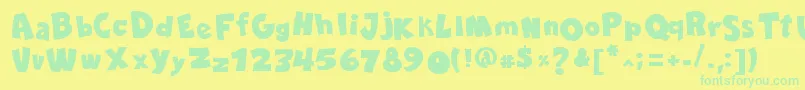 Police ComicaBdBold – polices vertes sur fond jaune